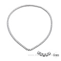 Silver White Plated Iced Out Chain Jewelry Tennis